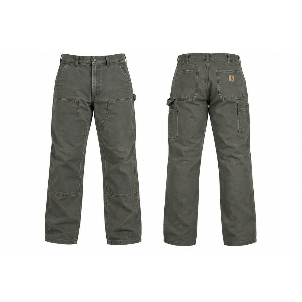 Carhartt B136 MOS Moss Green Double Knee Carpenter Work Pants Dungaree Fit 42